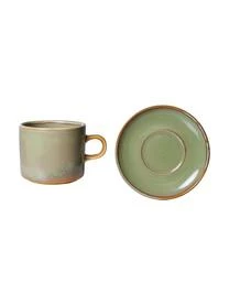 HKliving Porzellan-Tassen Chef Mit Untertellern, 4 Stück – Bild 4