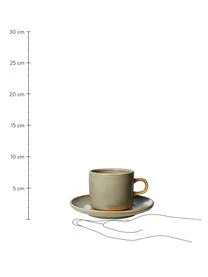 HKliving Porzellan-Tassen Chef Mit Untertellern, 4 Stück – Bild 3