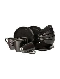 Broste Copenhagen Handgemachtes Frühstücks-Set Nordic Coal, 4 Personen (12-tlg.)