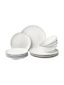 Broste Copenhagen Handgemachtes Geschirr-Set Nordic Sand, 4 Personen (12-tlg.)