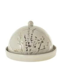 Bloomingville Handgemachte Butterdose Bea Mit Gräser-Motiv Und Craquelé Glasur