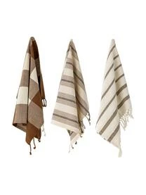 Bloomingville Baumwoll-Geschirrtücher Papaya Mit Fransen, 3er-Set