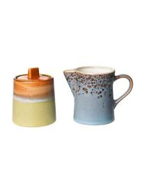 HKliving Handgemachtes Milchkännchen Und Zuckerdose 70's, 2er-Set