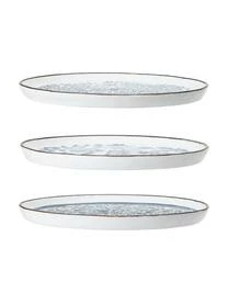 Bloomingville Handgemachte Frühstücksteller Molly Mit Blauem Blumenmuster, 3er-Set – Bild 4