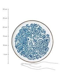 Bloomingville Handgemachte Frühstücksteller Molly Mit Blauem Blumenmuster, 3er-Set – Bild 3